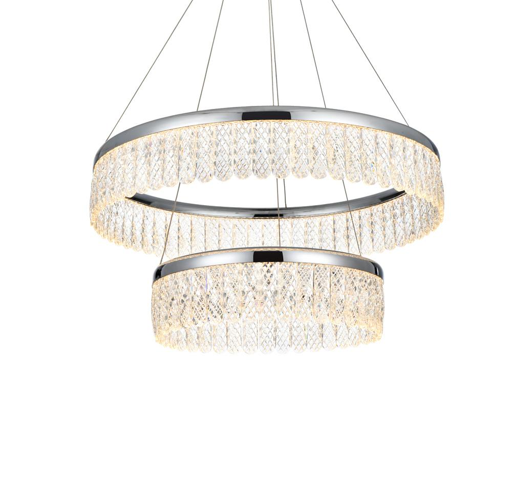 Elegant Furniture & Lighting - Rune 24 inch Adjustable LED chandelier in Chrome - 2060G24C veiw 6