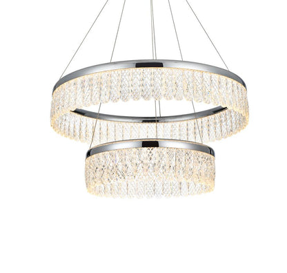Elegant Furniture & Lighting - Rune 24 inch Adjustable LED chandelier in Chrome - 2060G24C veiw 6