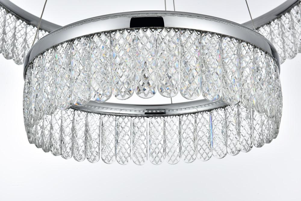 Elegant Furniture & Lighting - Rune 24 inch Adjustable LED chandelier in Chrome - 2060G24C veiw 7