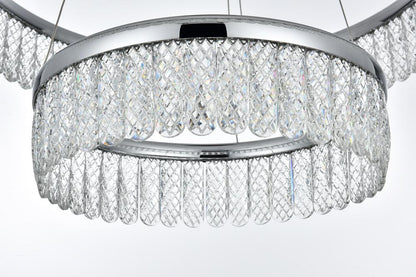 Elegant Furniture & Lighting - Rune 24 inch Adjustable LED chandelier in Chrome - 2060G24C veiw 7