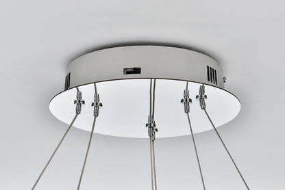 Elegant Furniture & Lighting - Rune 24 inch Adjustable LED chandelier in Chrome - 2060G24C veiw 8