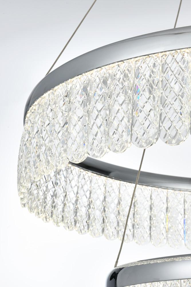 Elegant Furniture & Lighting - Rune 24 inch Adjustable LED chandelier in Chrome - 2060G24C veiw 9