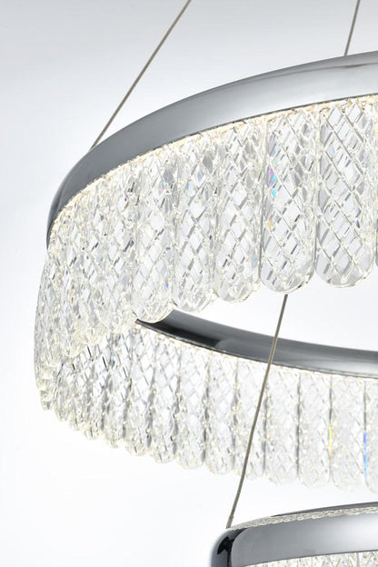 Elegant Furniture & Lighting - Rune 24 inch Adjustable LED chandelier in Chrome - 2060G24C veiw 9