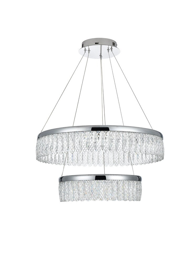 Elegant Furniture & Lighting - Rune 24 inch Adjustable LED chandelier in Chrome - 2060G24C veiw 10