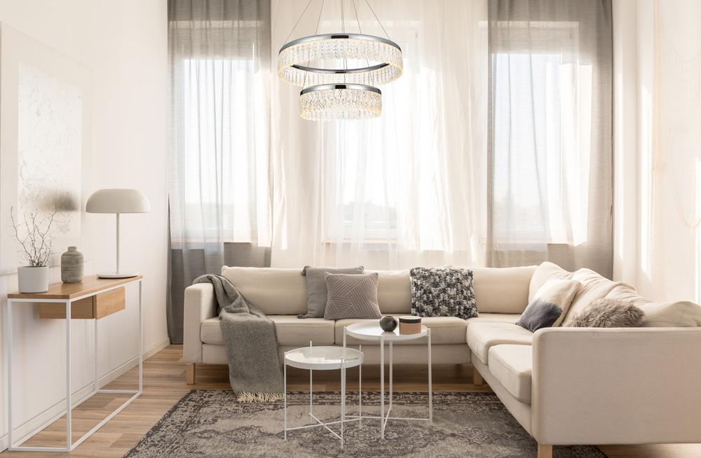 Elegant Furniture & Lighting - Rune 24 inch Adjustable LED chandelier in Chrome - 2060G24C veiw 11