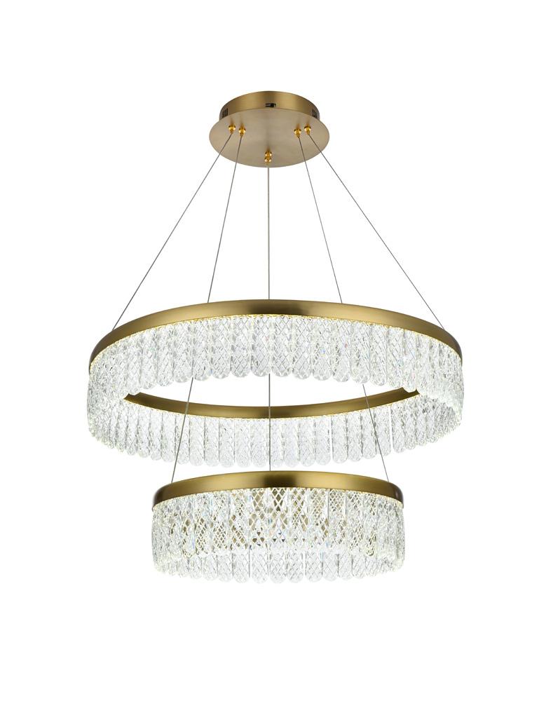 Elegant Furniture & Lighting - Rune 24 inch Adjustable LED chandelier in Satin Gold - 2060G24SG veiw 5