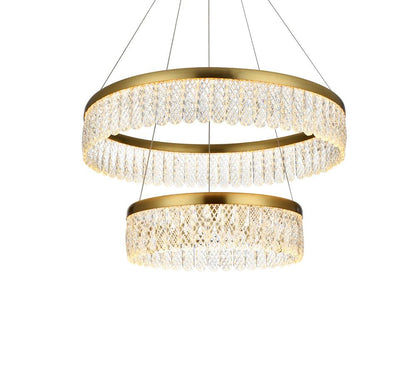 Elegant Furniture & Lighting - Rune 24 inch Adjustable LED chandelier in Satin Gold - 2060G24SG veiw 6