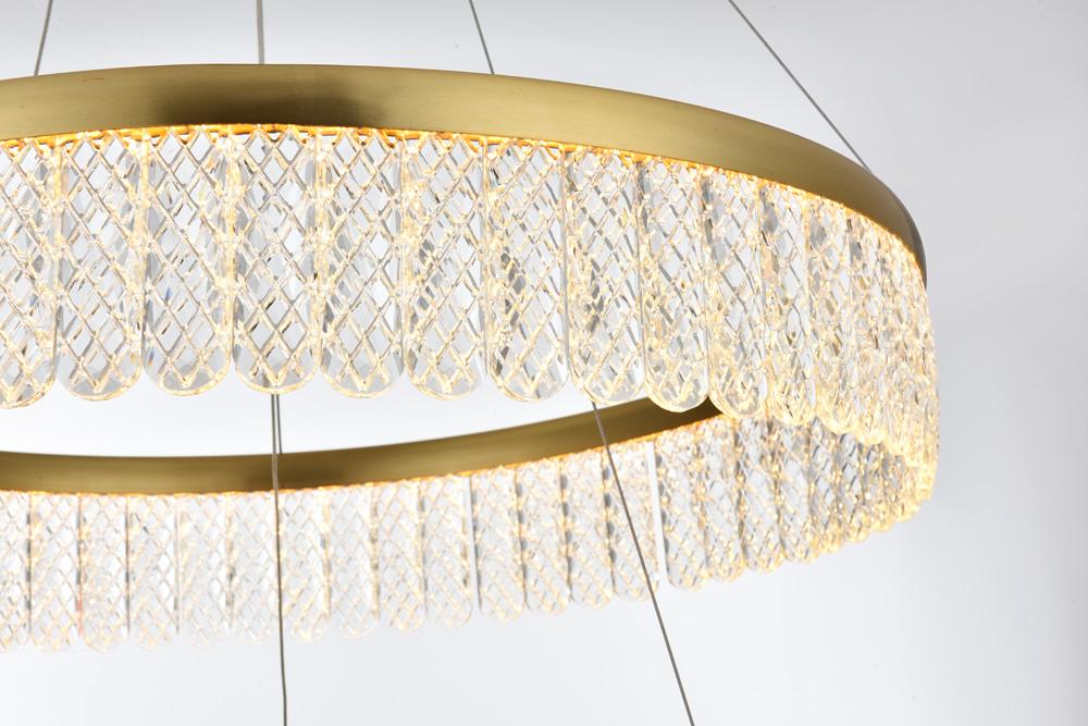 Elegant Furniture & Lighting - Rune 24 inch Adjustable LED chandelier in Satin Gold - 2060G24SG veiw 7