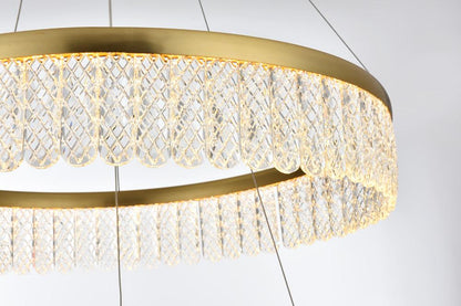 Elegant Furniture & Lighting - Rune 24 inch Adjustable LED chandelier in Satin Gold - 2060G24SG veiw 7