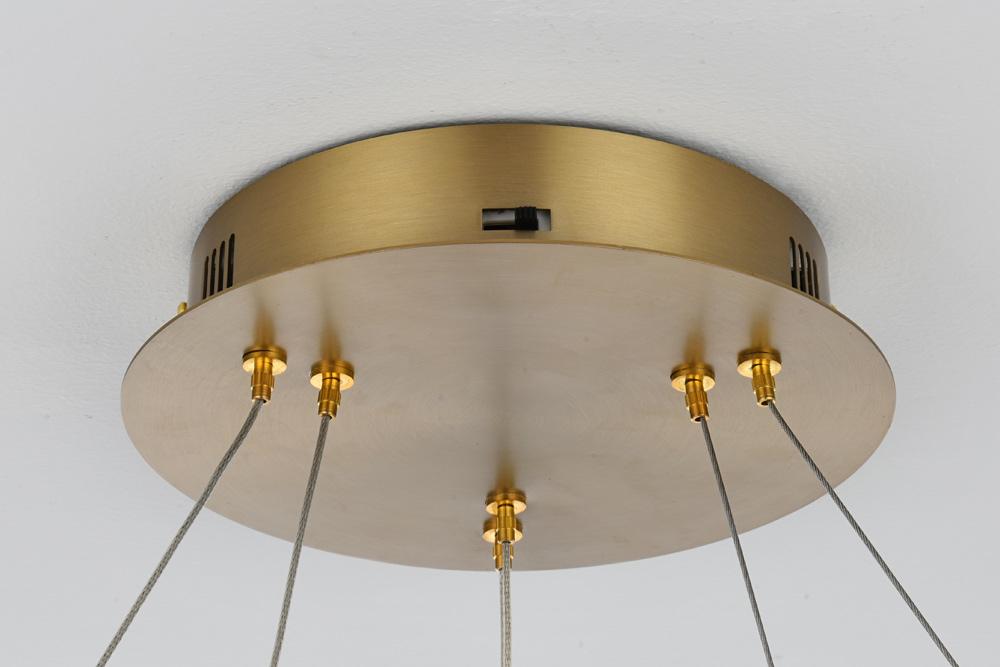 Elegant Furniture & Lighting - Rune 24 inch Adjustable LED chandelier in Satin Gold - 2060G24SG veiw 8