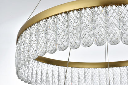 Elegant Furniture & Lighting - Rune 24 inch Adjustable LED chandelier in Satin Gold - 2060G24SG veiw 9