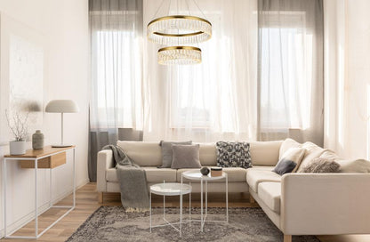 Elegant Furniture & Lighting - Rune 24 inch Adjustable LED chandelier in Satin Gold - 2060G24SG veiw 11