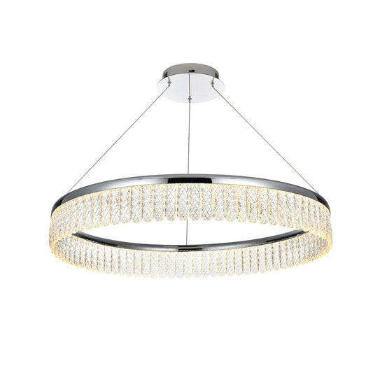 Elegant Furniture & Lighting - Rune 32 inch Adjustable LED chandelier in Chrome - 2060D32C veiw 1