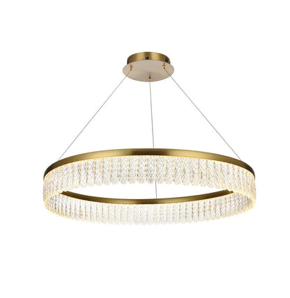 Elegant Furniture & Lighting - Rune 32 inch Adjustable LED chandelier in Satin Gold - 2060D32SG veiw 1
