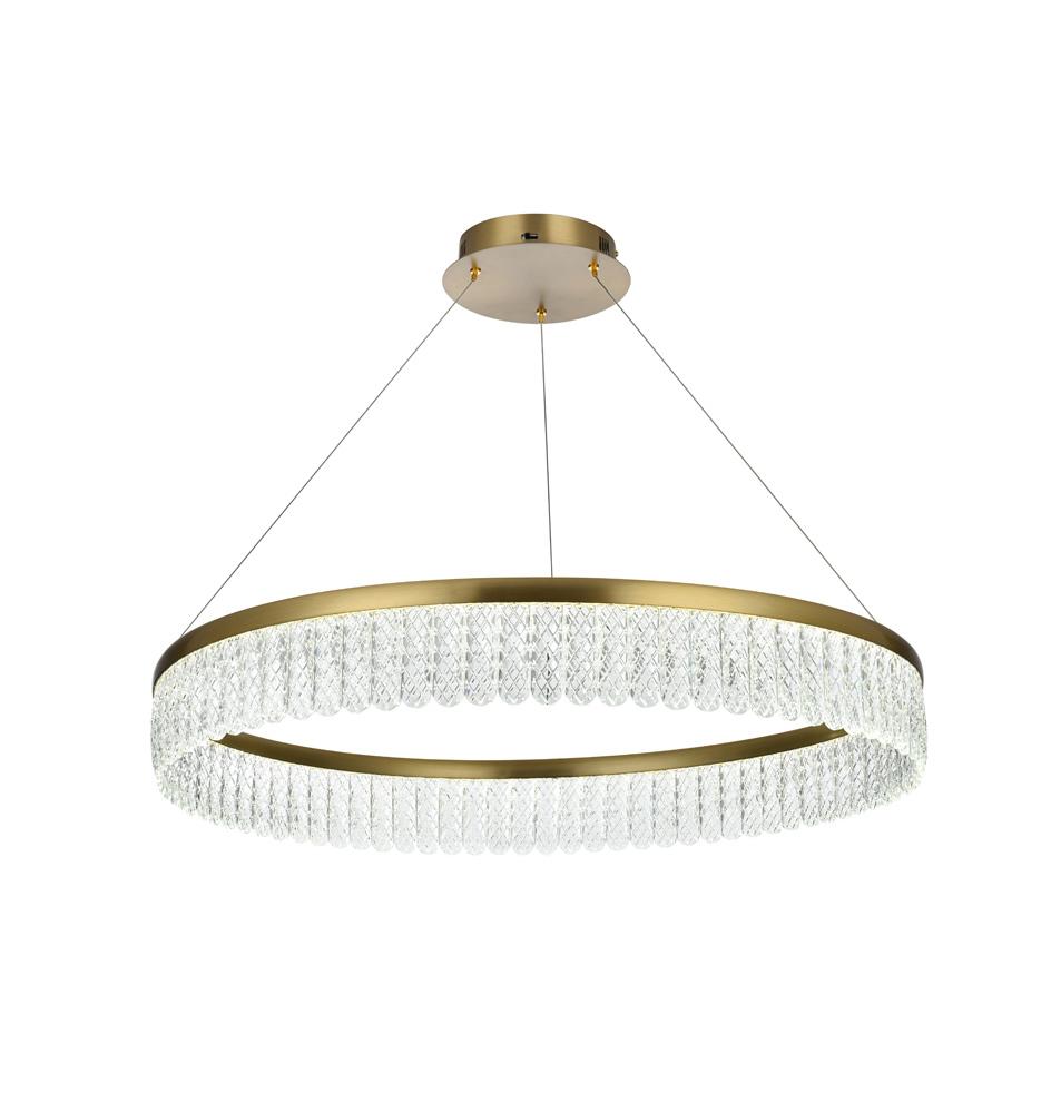 Elegant Furniture & Lighting - Rune 32 inch Adjustable LED chandelier in Satin Gold - 2060D32SG veiw 5