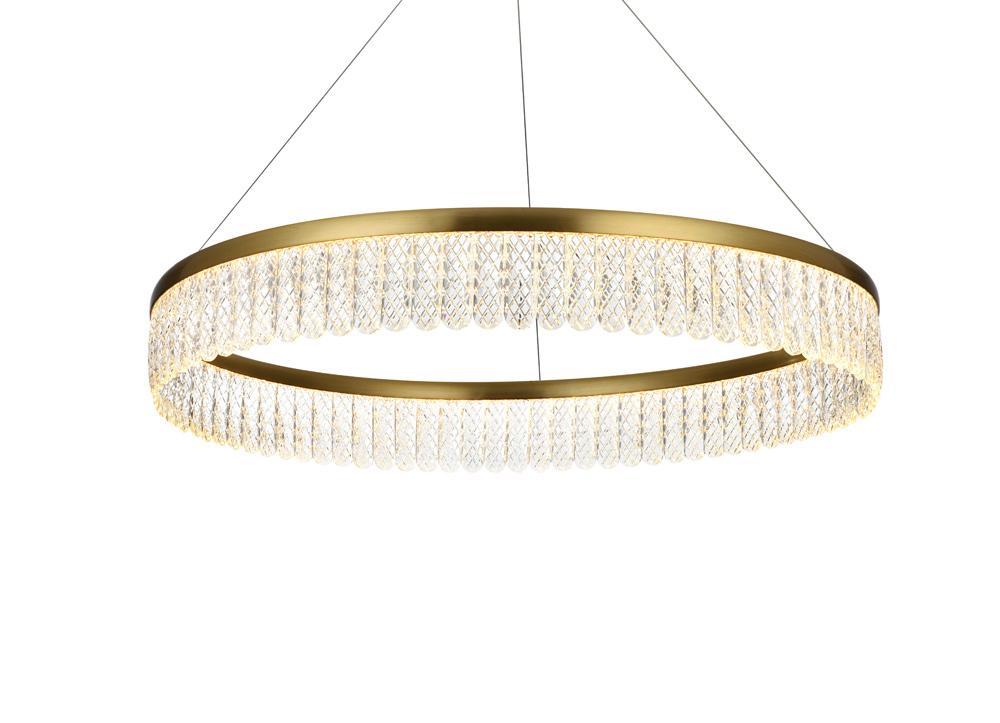Elegant Furniture & Lighting - Rune 32 inch Adjustable LED chandelier in Satin Gold - 2060D32SG veiw 6