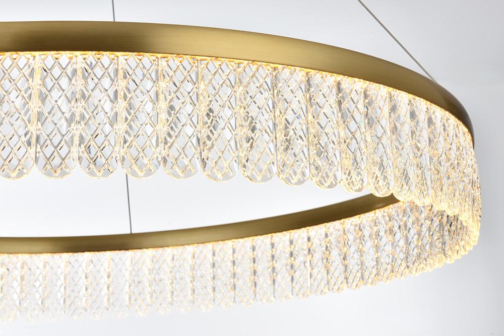 Elegant Furniture & Lighting - Rune 32 inch Adjustable LED chandelier in Satin Gold - 2060D32SG veiw 7