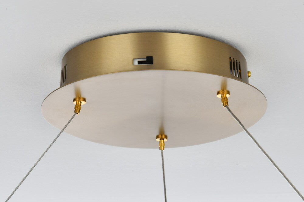 Elegant Furniture & Lighting - Rune 32 inch Adjustable LED chandelier in Satin Gold - 2060D32SG veiw 8