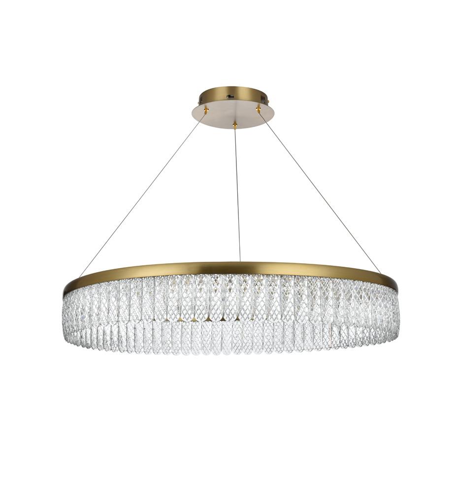 Elegant Furniture & Lighting - Rune 32 inch Adjustable LED chandelier in Satin Gold - 2060D32SG veiw 10