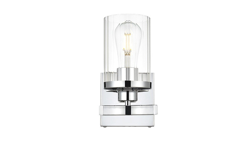 Elegant Furniture & Lighting - Saanvi 1 light Chrome and Clear Bath Sconce - LD7316W5CH veiw 1