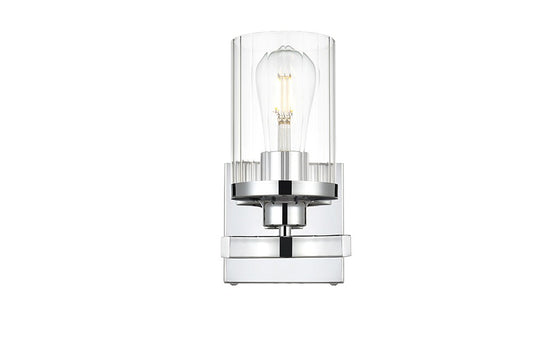 Elegant Furniture & Lighting - Saanvi 1 light Chrome and Clear Bath Sconce - LD7316W5CH veiw 1
