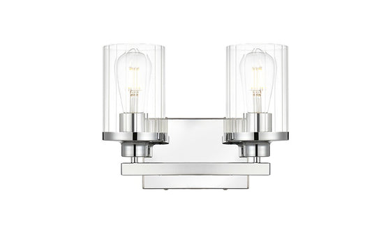 Elegant Furniture & Lighting - Saanvi 2 light Chrome and Clear Bath Sconce - LD7316W12CH veiw 1