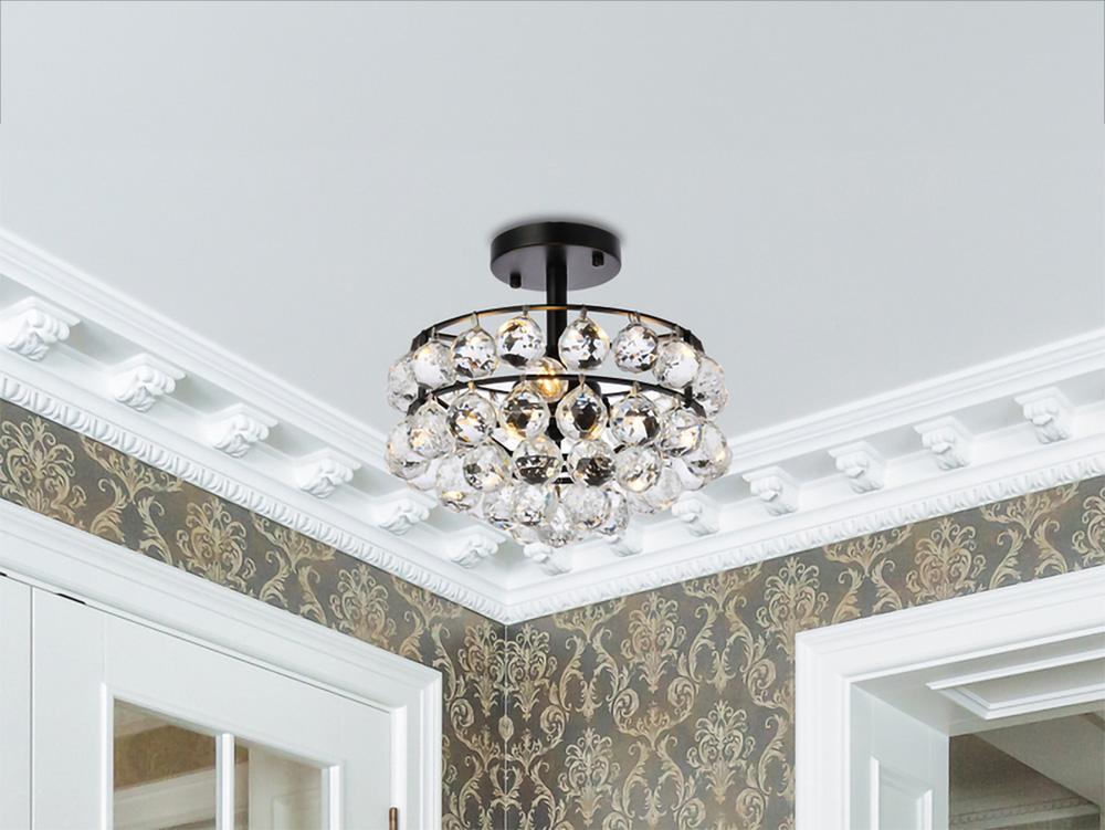 Elegant Furniture & Lighting - Savannah 12 inch flush mount in black - 1107F12BK veiw 1