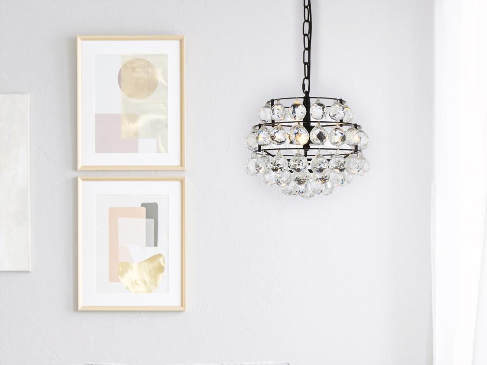 Elegant Furniture & Lighting - Savannah 12 inch pendant in black - 1106D12BK veiw 1