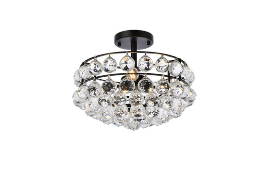 Elegant Furniture & Lighting - Savannah 14 inch flush mount in black - 1107F14BK veiw 1