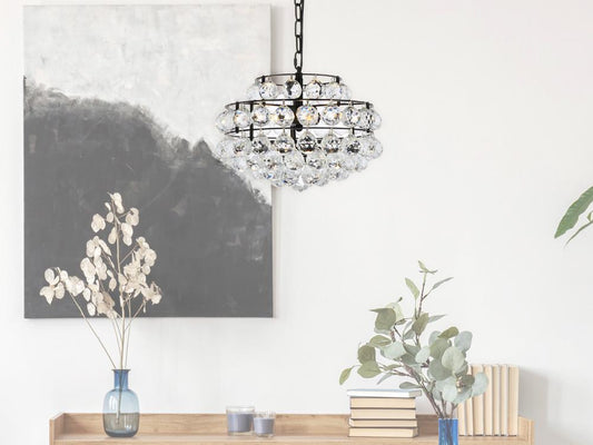 Elegant Furniture & Lighting - Savannah 14 inch pendant in black - 1106D14BK veiw 1