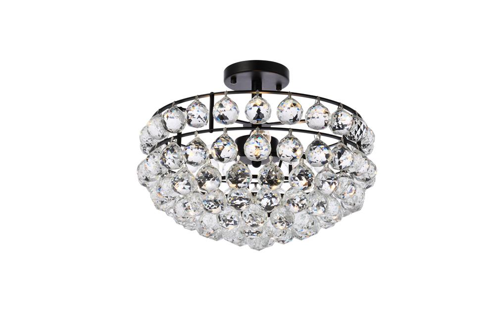 Elegant Furniture & Lighting - Savannah 16 inch flush mount in black - 1107F16BK veiw 1