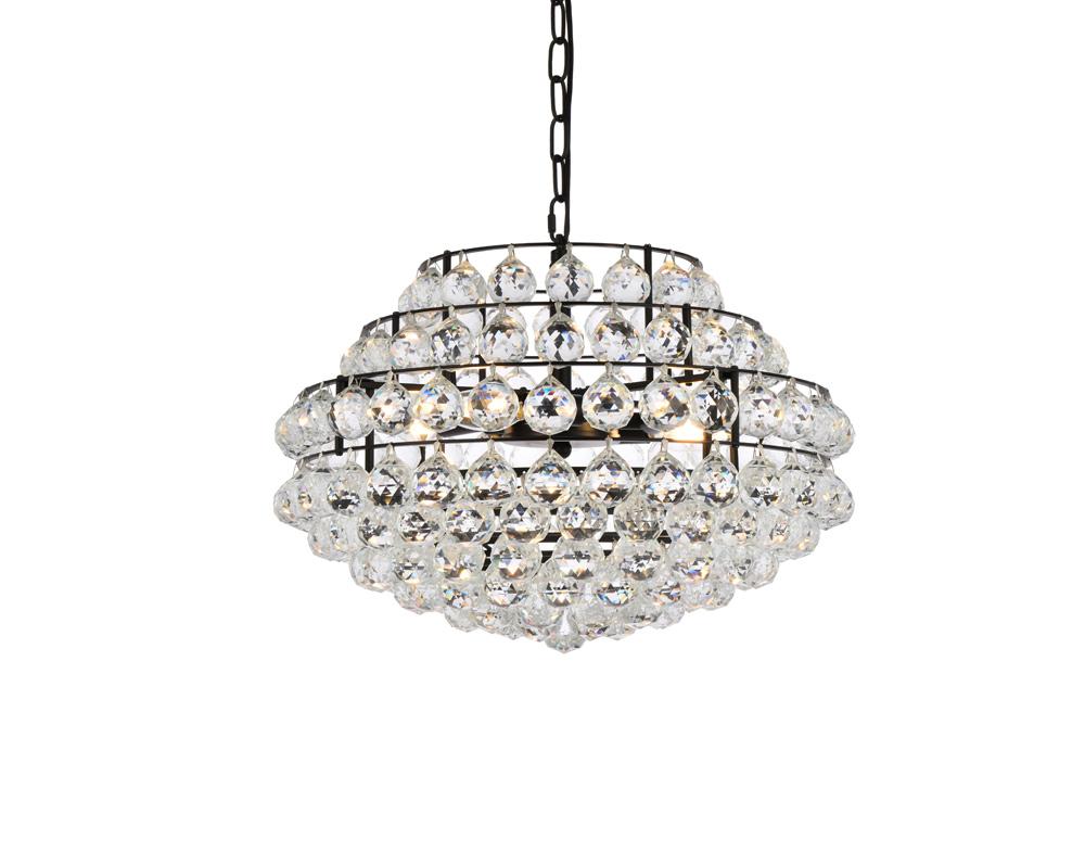 Elegant Furniture & Lighting - Savannah 20 inch pendant in black - 1106D20BK veiw 1