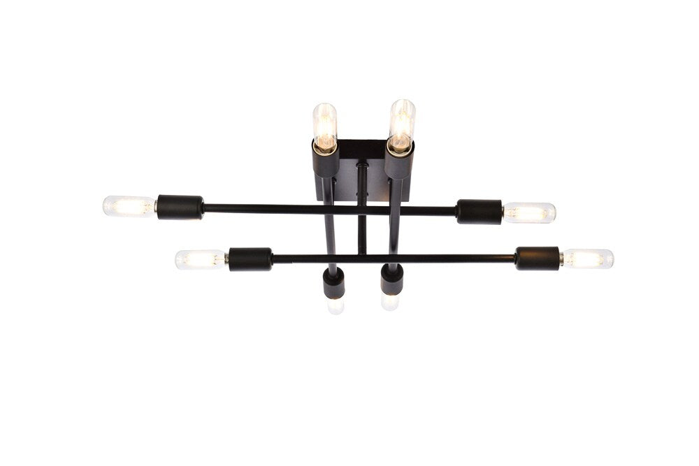Elegant Furniture & Lighting - Script 8 lights black flush mount - LD2351BK veiw 3