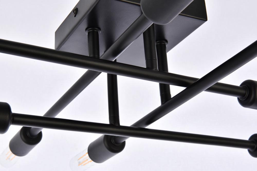 Elegant Furniture & Lighting - Script 8 lights black flush mount - LD2351BK veiw 4