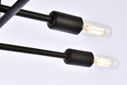 Elegant Furniture & Lighting - Script 8 lights black flush mount - LD2351BK veiw 5