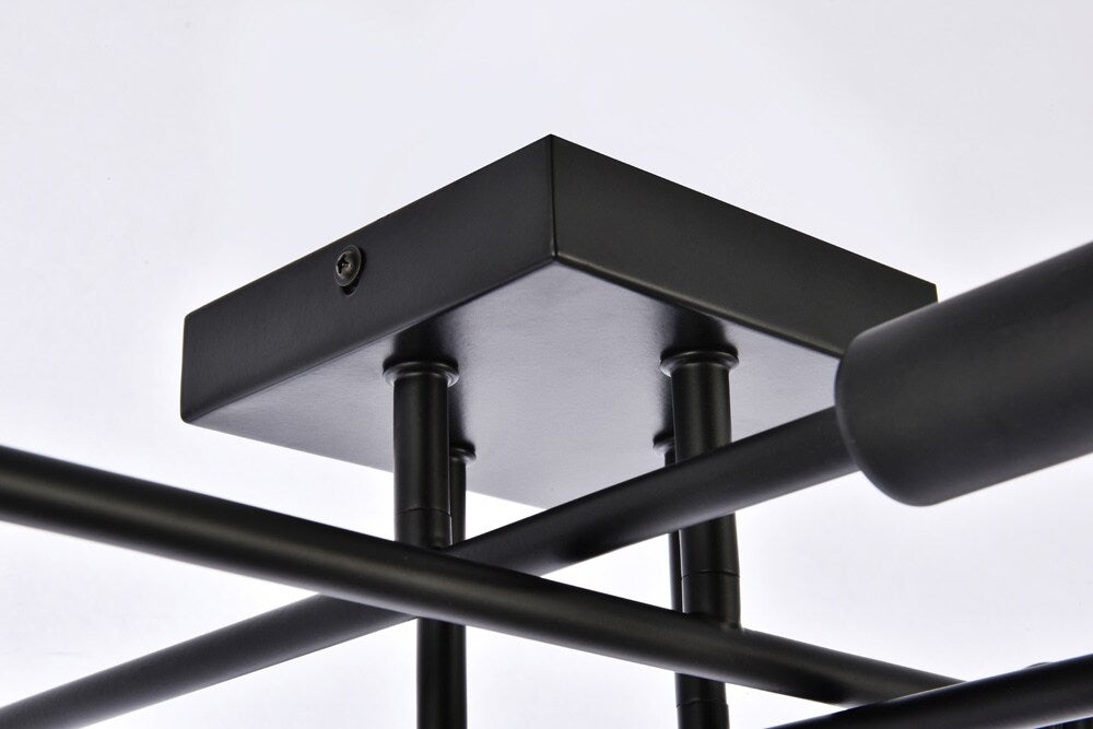Elegant Furniture & Lighting - Script 8 lights black flush mount - LD2351BK veiw 6