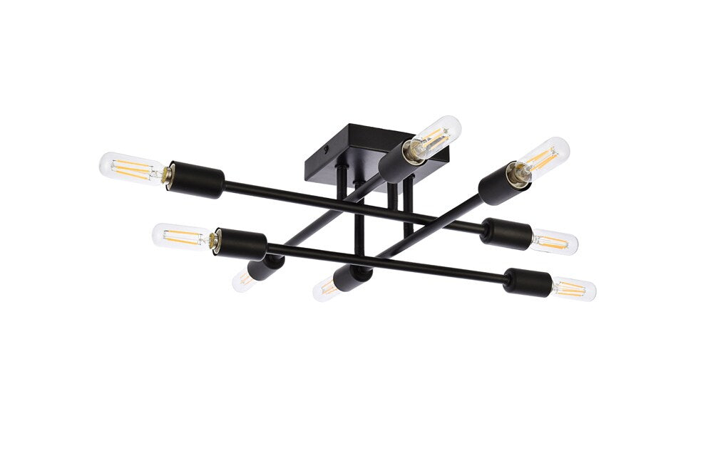 Elegant Furniture & Lighting - Script 8 lights black flush mount - LD2351BK veiw 7