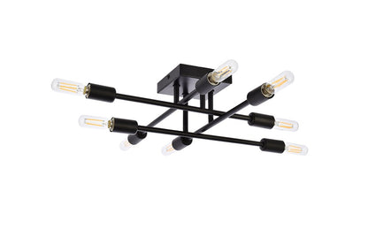 Elegant Furniture & Lighting - Script 8 lights black flush mount - LD2351BK veiw 7
