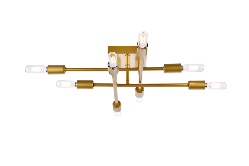 Elegant Furniture & Lighting - Script 8 lights brass flush mount - LD2351BR veiw 3