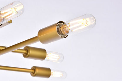 Elegant Furniture & Lighting - Script 8 lights brass flush mount - LD2351BR veiw 4