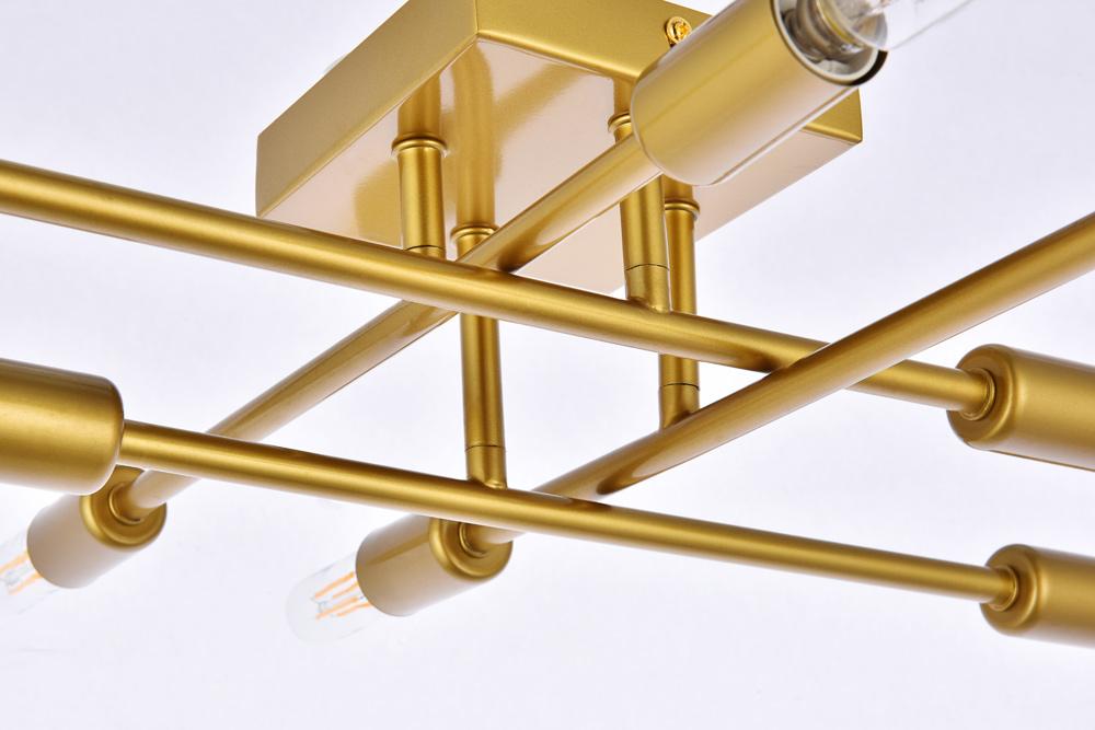 Elegant Furniture & Lighting - Script 8 lights brass flush mount - LD2351BR veiw 5