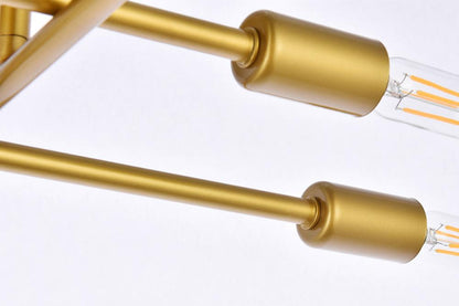 Elegant Furniture & Lighting - Script 8 lights brass flush mount - LD2351BR veiw 6