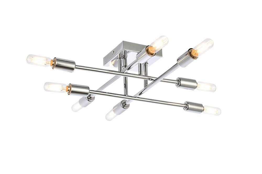 Elegant Furniture & Lighting - Script 8 lights chrome flush mount - LD2351C veiw 1