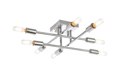 Elegant Furniture & Lighting - Script 8 lights chrome flush mount - LD2351C veiw 1
