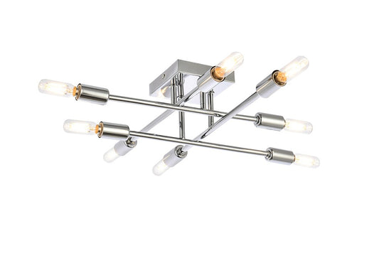 Elegant Furniture & Lighting - Script 8 lights chrome flush mount - LD2351C veiw 1