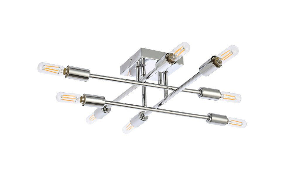 Elegant Furniture & Lighting - Script 8 lights chrome flush mount - LD2351C veiw 7