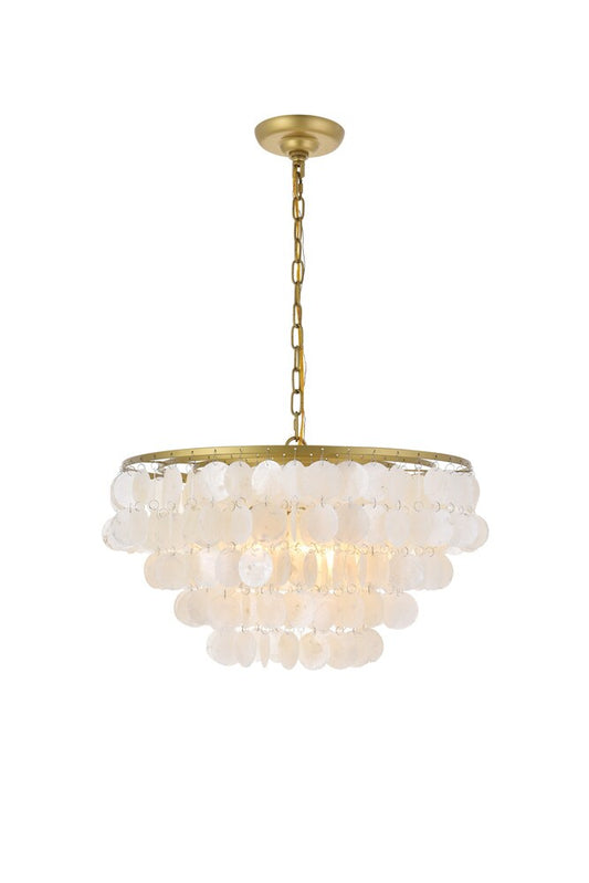 Elegant Furniture & Lighting - Selene 4 light Brass Pendant - LD5050D20BR veiw 1