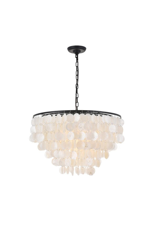 Elegant Furniture & Lighting - Selene 6 light Black Pendant - LD5050D24BK veiw 1