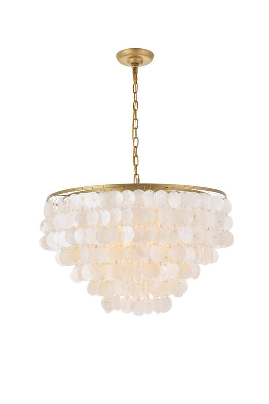 Elegant Furniture & Lighting - Selene 6 light Brass Pendant - LD5050D24BR veiw 1