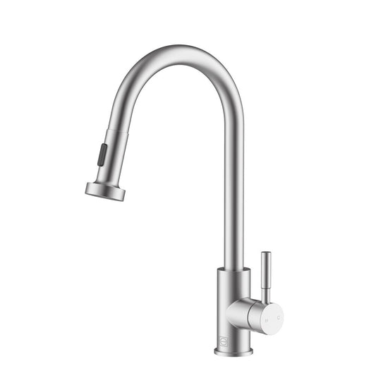 Elegant Furniture & Lighting - Sem Single Handle Pull Down Sprayer Kitchen Faucet in Brushed Nickel - FAK-309BNK veiw 1